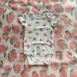 Carter's White Bodysuit with Colorful Butterflies